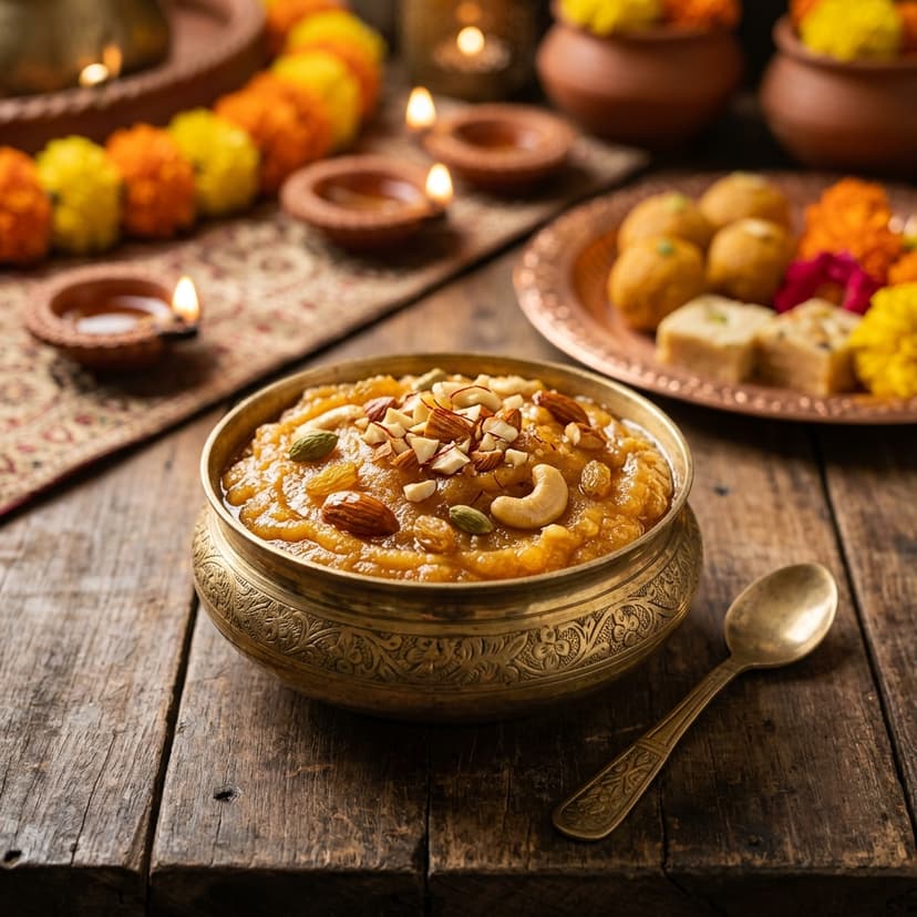 Rich suji halwa made with Annapurna sooji