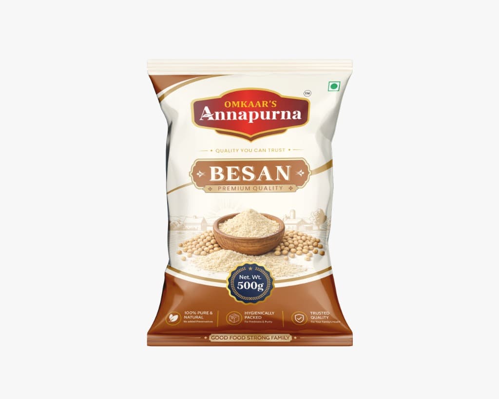 Omkaar's Annapurna Besan 500g pack — The Secret to Every Authentic Gujarati Dish